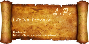 Léva Piroska névjegykártya